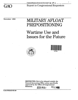 NSIAD-93-39 Military Afloat Prepositioning: Wartime Use and Issues for the Future