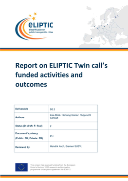 D5.2 Report on ELIPTIC Twin Call's Funded Activities and Outcomes