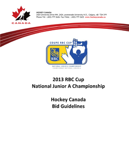 RBC Cup 2013 Bid Guidelines