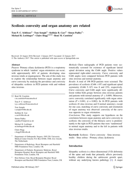 Scoliosis Convexity and Organ Anatomy Are Related