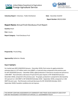 Brazil: Annual Fresh Deciduous Fruit Report