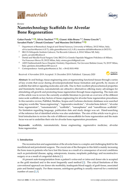 Nanotechnology Scaffolds for Alveolar Bone Regeneration