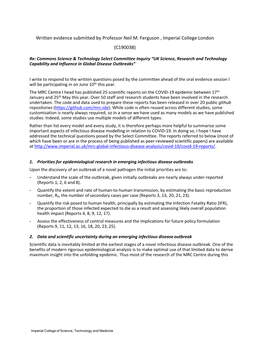 Written Evidence Submitted by Professor Neil M. Ferguson , Imperial College London (C190038)