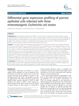 Differential Gene Expression Profiling of Porcine Epithelial Cells Infected
