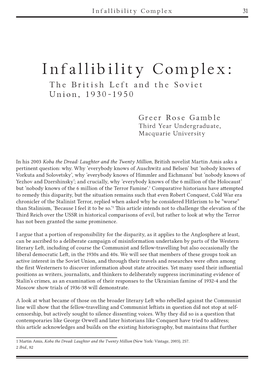 Infallibility Complex: the British Left and the Soviet Union, 1930-1950