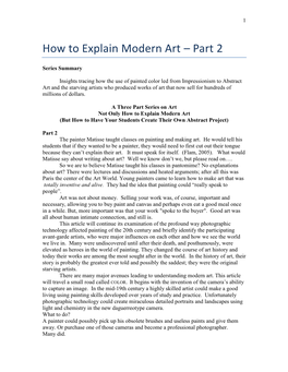 How to Explain Modern Art – Part 2