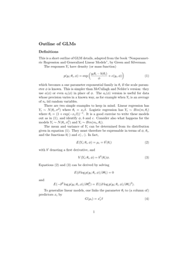 Outline of Glms