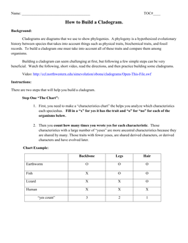 How to Build a Cladogram