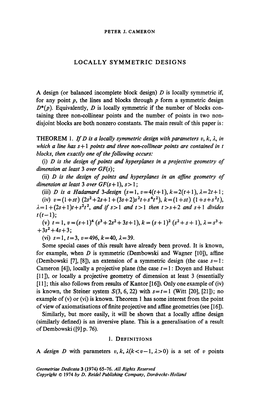 Locally Symmetric Designs