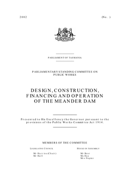 Design,Construction, Financing and Operation of the Meander