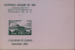 National Gallery of Art Calendar of Events