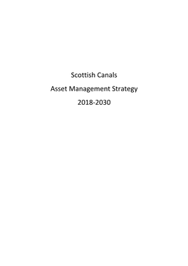 Scottish Canals Asset Management Strategy 2018-2030