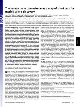 The Human Gene Connectome As a Map of Short Cuts for Morbid Allele Discovery