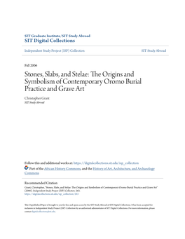 The Origins and Symbolism of Contemporary Oromo Burial Practice and Grave Art Christopher Grant SIT Study Abroad
