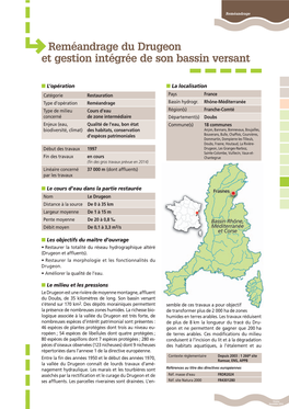 Reméandrage Du Drugeon Et Gestion Intégrée De Son Bassin Versant