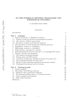 Arxiv:Math/0408328V1 [Math.DS] 24 Aug 2004 At2 Etn Grounds Meeting 2