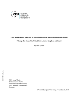 Using Human Rights Standards to Monitor and Address Racial Discrimination in Drug Policing: the Case of the United States, Unite