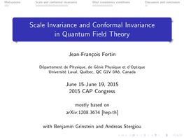 Scale Invariance and Conformal Invariance in Quantum Field Theory