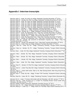 Appendix I: Interview Transcripts