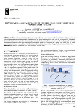 65 Identification and Quantification of Phenolic