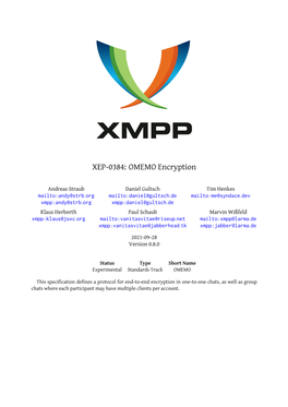 XEP-0384: OMEMO Encryption
