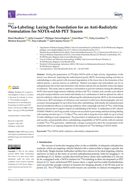 Ga-Labeling: Laying the Foundation for an Anti-Radiolytic Formulation for NOTA-Sdab PET Tracers