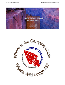 Grand Canyon Council Oa Where to Go Camping Guide