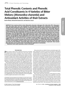 Total Phenolic Contents and Phenolic Acid Constituents in 4 Varieties Of