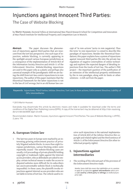 Injunctions Against Innocent Third Parties