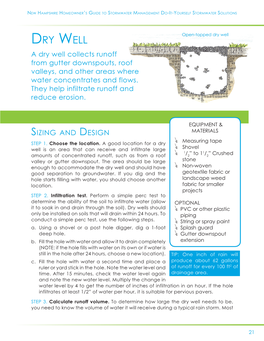 Dry Well Dry Well a Dry Well Collects Runoff from Gutter Downspouts, Roof Valleys, and Other Areas Where Water Concentrates and Flows