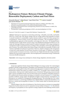 Between Climate Change, Renewable Deployment, Carbon and Fuel Prices