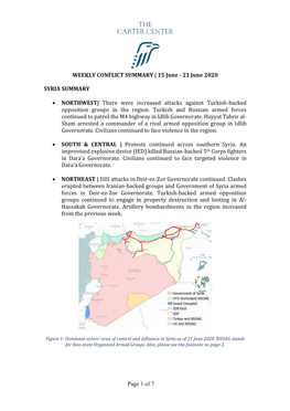 WEEKLY CONFLICT SUMMARY | 15 June - 21 June 2020