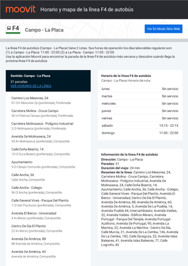 Horario Y Mapa De La Línea F4 De Autobús