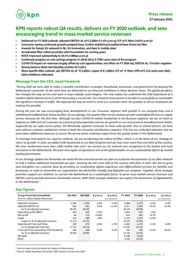 KPN Q4 2020 Press Release