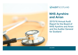 NHS Ayrshire and Arran Annual Audit 2015/16