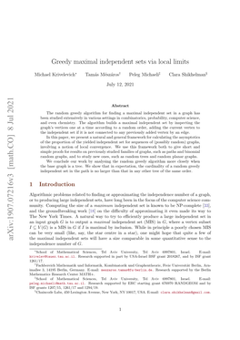 Greedy Maximal Independent Sets Via Local Limits