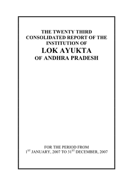 Institution of Lok Ayukta of Andhra Pradesh