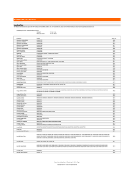 International Calling Rates