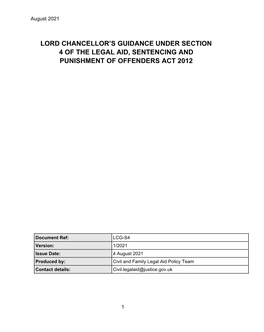 Lord Chancellor's Guidance Under Section 4 of the Legal Aid, Sentencing and Punishment of Offenders Act 2012