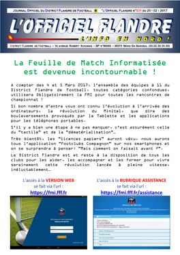 La Feuille De Match Informatisée Est Devenue Incontournable !