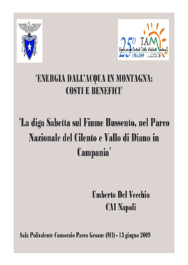 “La Diga Sabetta Sul Fiume Bussento, Nel Parco Nazionale Del Cilento E Vallo Di Diano in Campania”