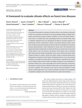 A Framework to Evaluate Climate Effects on Forest Tree Diseases