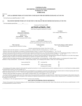 AUTONATION, INC. (Exact Name of Registrant As Specified in Its Charter)