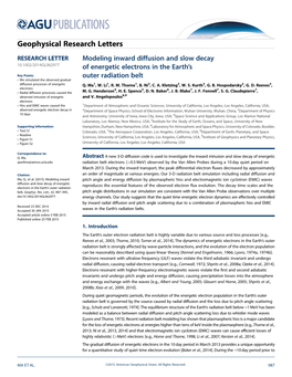 Modeling Inward Diffusion and Slow Decay of Energetic Electrons in The