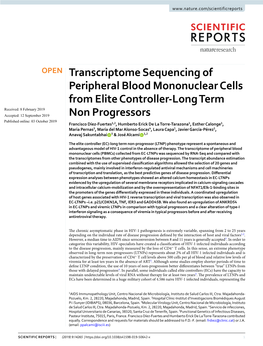 Transcriptome Sequencing of Peripheral Blood Mononuclear