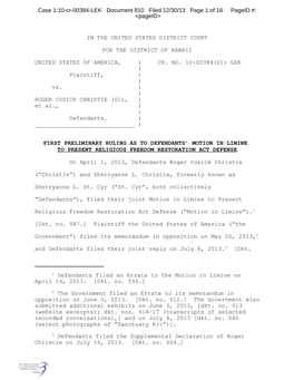 Case 1:10-Cr-00384-LEK Document 810 Filed 12/30/13 Page 1 of 16