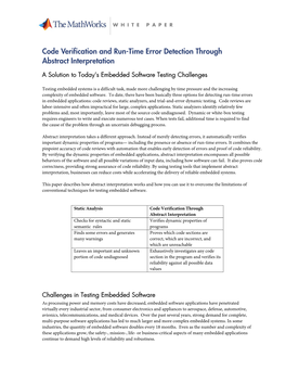 Code Verification and Run-Time Error Detection Through Abstract Interpretation