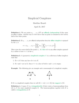 Simplicial Complexes