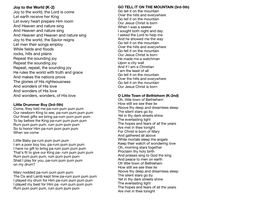 Christmas Program Lyrics