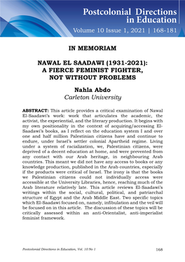 Nawal El Saadawi (1931-2021): a Fierce Feminist Fighter, Not Without Problems